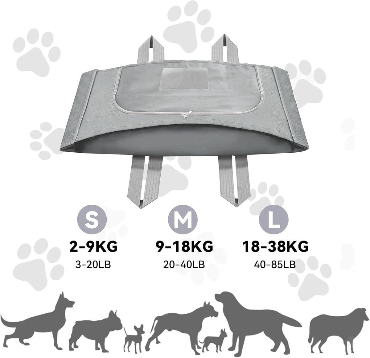 Pet Burial Bag for Dogs, Cats, Small Pets Under 20lb - Pet Caskets or Burial Boxes Alternative, Eco-Conscious Pet Body Bag with Handle & Custom Memorial Surface (Gray, S)