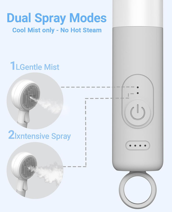 Cat Steam Brush, Cat and Dog Steam Brush, for Shedding with Release Button, 2 Speed Adjustable Spray USB Rechargeable Pet Grooming Supplies, for Dogs and Cats Pet Hair