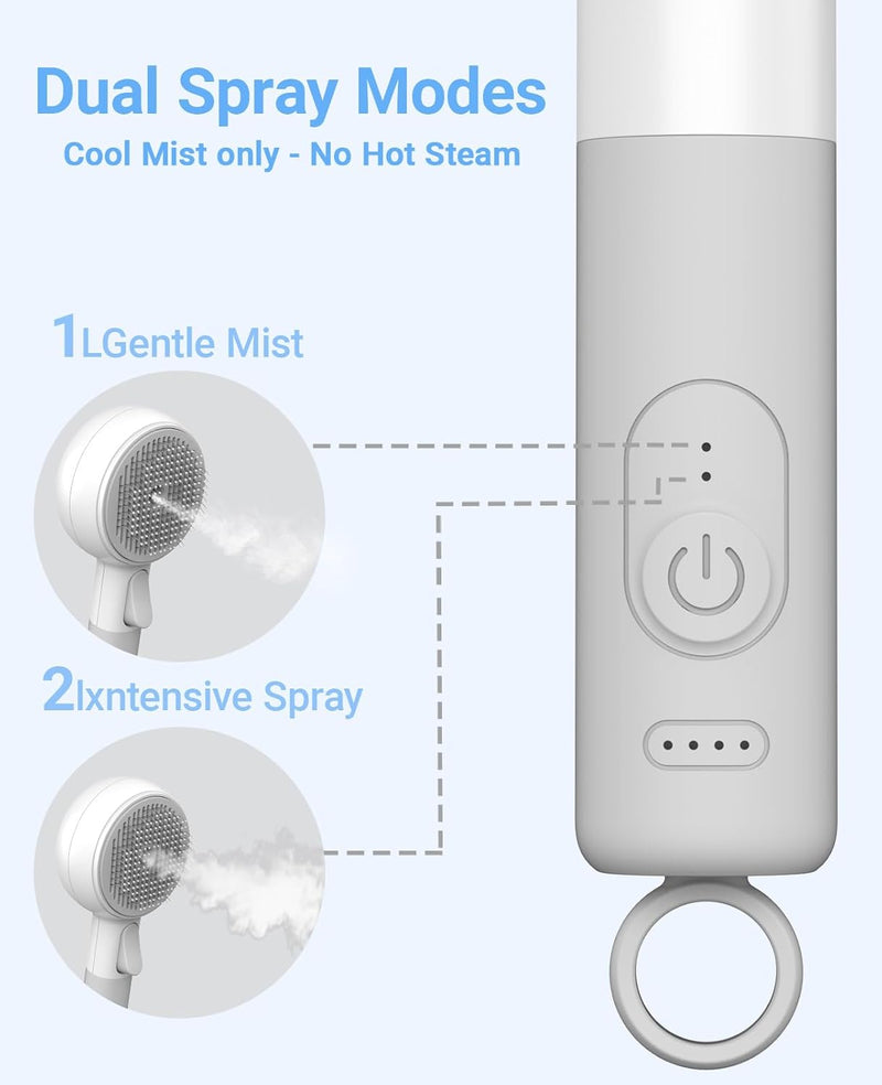 Cat Steam Brush, Cat and Dog Steam Brush, for Shedding with Release Button, 2 Speed Adjustable Spray USB Rechargeable Pet Grooming Supplies, for Dogs and Cats Pet Hair