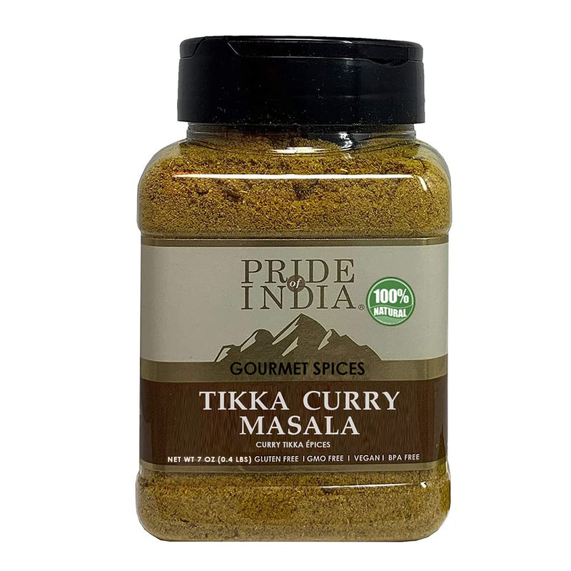 Pride of India – Tandoori Grill Masala – Blend of Exotic & Gourmet Spices – Ideal for Vegetable, Meat & Chicken Cooking – GMO Free – Easy to Use - 7 oz. Medium Dual Sifter Bottle