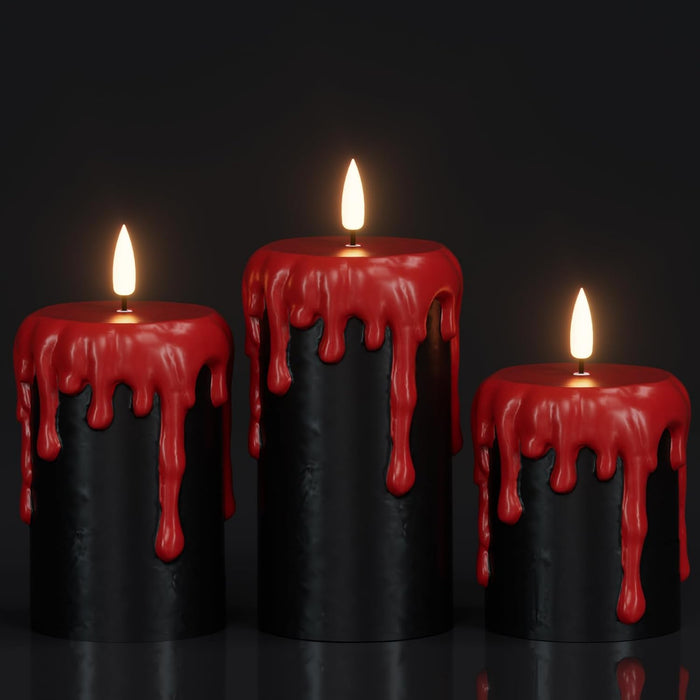 Eldnacele Flickering LED Candles Set of 3