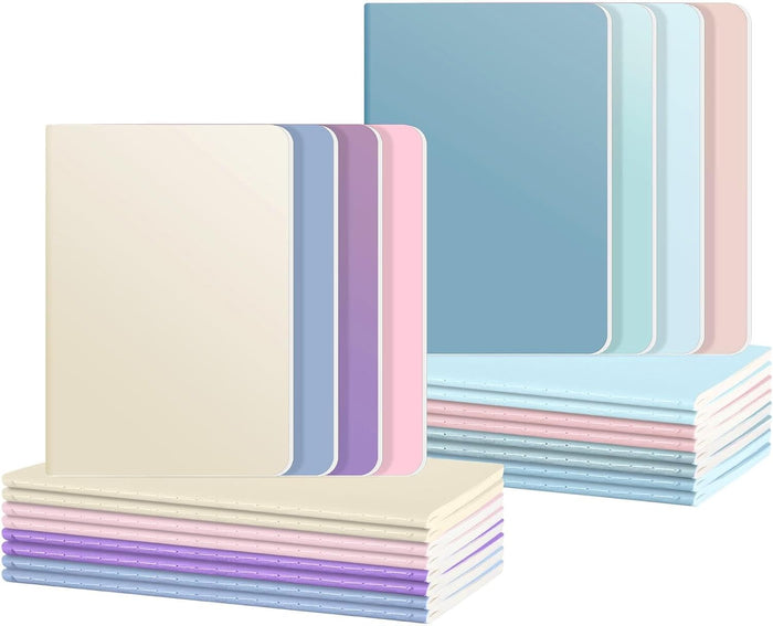 Ddaowanx Kraft Notebooks, Journals in Bulk, Lined Paper, 72 Pages, 36 Sheets, 80GSM, 8.3x5.5 Inch, A5 Size, Travel Writing Notebook for Office School Supplies (Lined-48pack, Gradient)