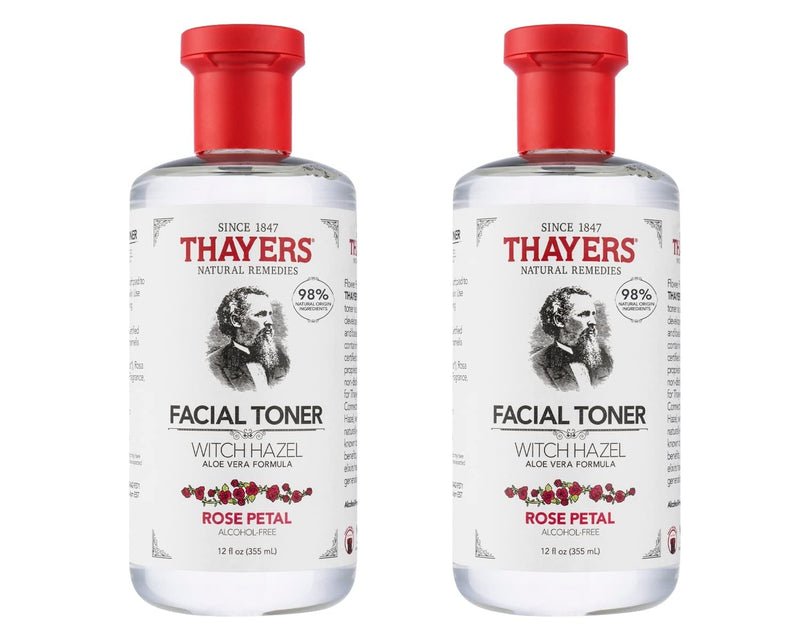 THAYERS Alcohol-Free Rose Petal Witch Hazel Facial Toner for Glowing Skin, Soothing, Hydrating, Refreshing Toner for All Skin Types, 12oz (Packaging May Vary)
