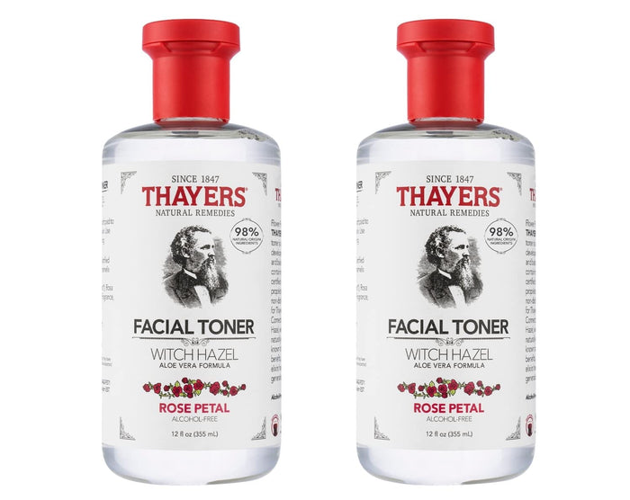 THAYERS Alcohol-Free Rose Petal Witch Hazel Facial Toner for Glowing Skin, Soothing, Hydrating, Refreshing Toner for All Skin Types, 12oz (Packaging May Vary)