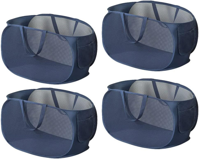 2 Pcs Mesh Popup Laundry Hamper, Opening Laundry Basket,Popup Laundry Basket with Durable Handles,Foldable Pop-up Mesh Hamper Dirty Clothes Basket for Clothes & Laundry-Home Organization