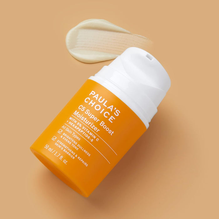 Paula's Choice C5 Super Boost Face Moisturizer with 5% Vitamin C & Squalane, Daily Face Lotion for Discoloration, Uneven Tone, Fine Lines & Breakout-Prone Skin, Fragrance-Free