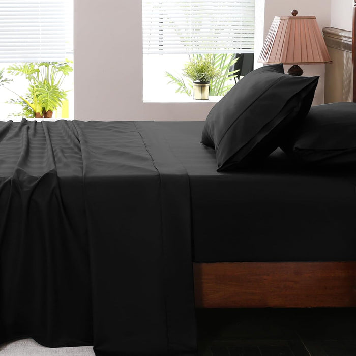 Extra Deep Pocket King Sheets 18-24 Inch 1000 Thread Count 100% Egyptian Cotton Sateen Weave Soft Breathable 4 Pieces（King，Forest Green）
