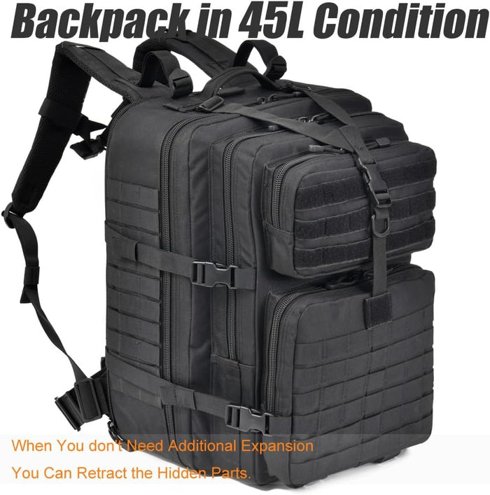 64L Large Tactical Backpack, Military Molle Bag for Hiking
