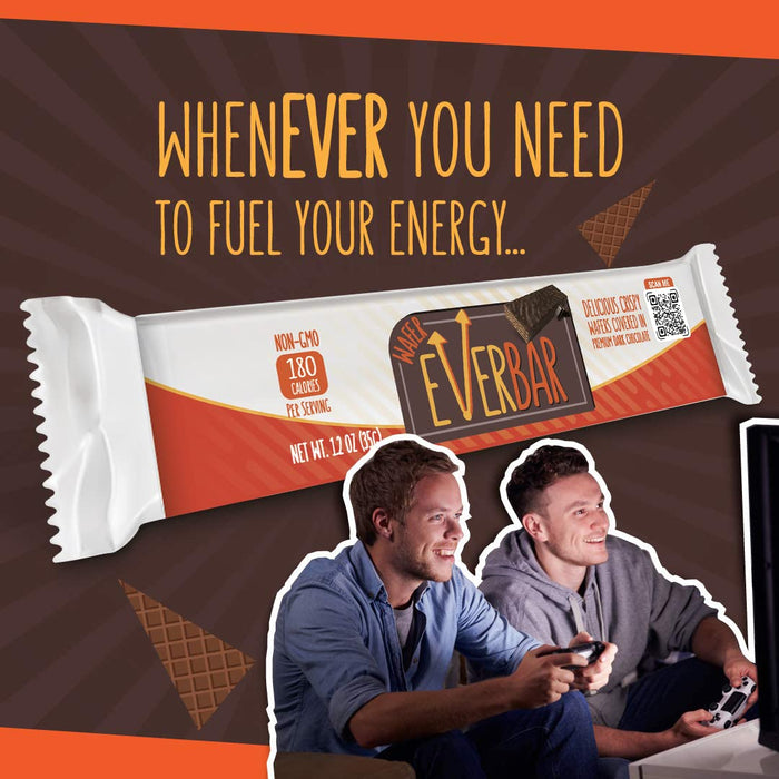 EverBar - Dark'n Crispy Chocolate Bars, 144 Count | Non-GMO, Dark Chocolate Wafer Candy Bar | On the Go | With Coffee or Tea | Healthy Snack | Bite-Size Premium Wafer Chocolate 144 Count