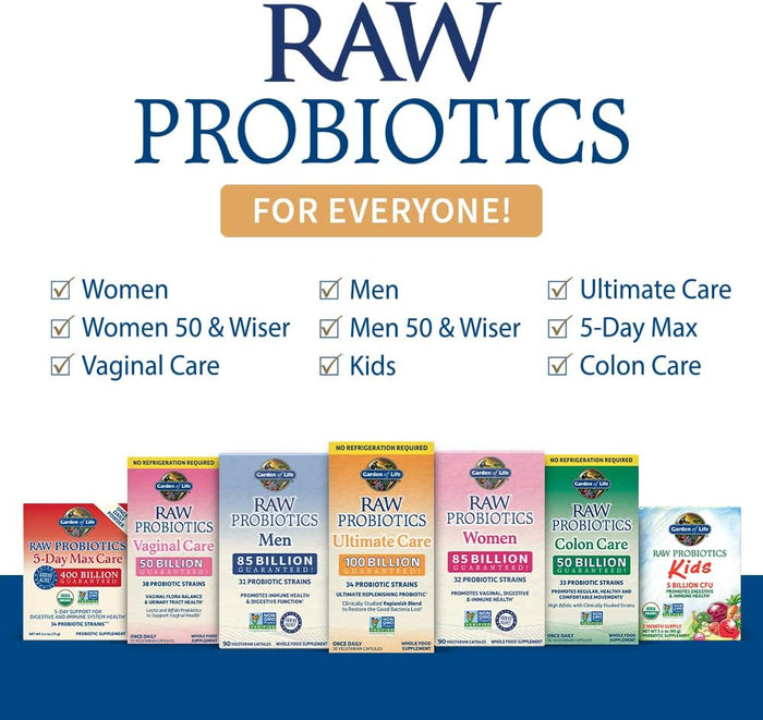 Garden of Life Raw Probiotics for Women's Vaginal Care with Acidophilus, Shelf Stable Probiotic Promotes Yeast Balance, Vaginal, Urinary Tract Health, 30 Vegetarian Capsules