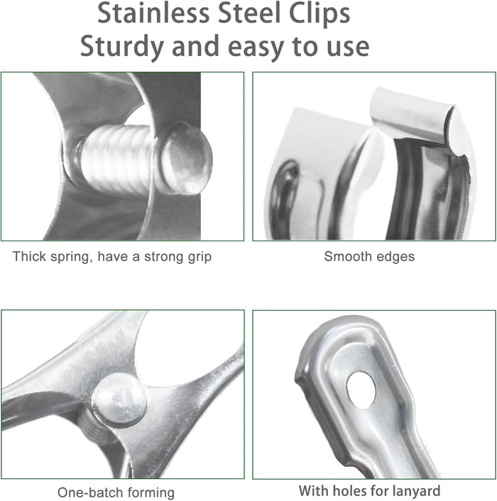 40 PCS Garden Clips, Greenhouse Clamps Made of Stainless Steel, Greenhouse Clips for Netting, Have a Strong Grip to Hold Down the Shade Cloth or Plant Cover on Garden Hoops