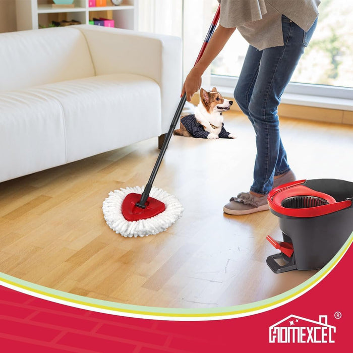 HOMEXCEL Mop Replacement Heads Compatible with O-Cedar EasyWring Spin Mops 3 Pack-Washable Microfiber Spin Head Refills-Easy Cleaning Mop Head Replacement