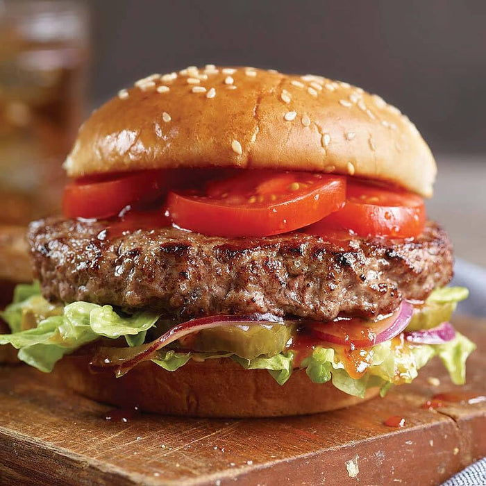 Premium Classic Beef Steakburgers, 16 count, 4.5 oz each - Vacuum-Sealed Restaurant-Quality Beef and Cooking Instructions from Kansas City Steak Company. A Grill-Ready True American Classic.