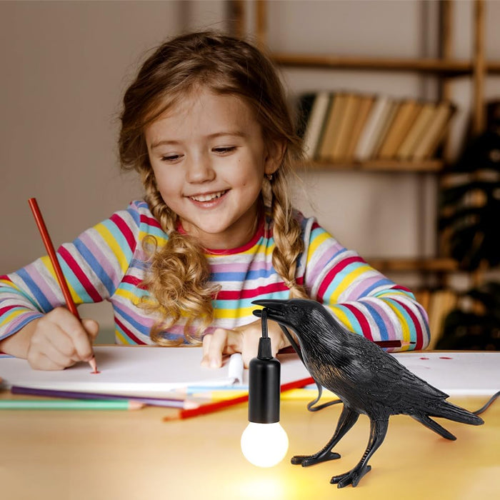 Gothic Crow Raven Table Lamp Light