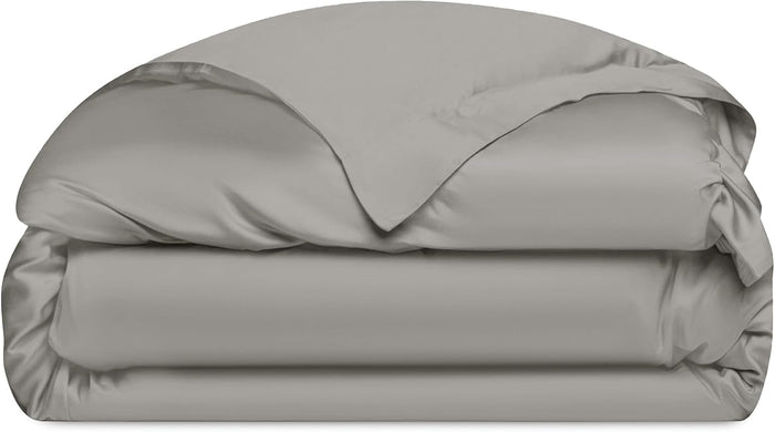 Cozy Earth Luxury Duvet Cover Queen - 100% Viscose from Bamboo - Ultra-Soft, Cooling & Lightweight Duvet Cover - Temperature-Regulating Bedding with Concealed Zip & Interior Snap Closures - Driftwood