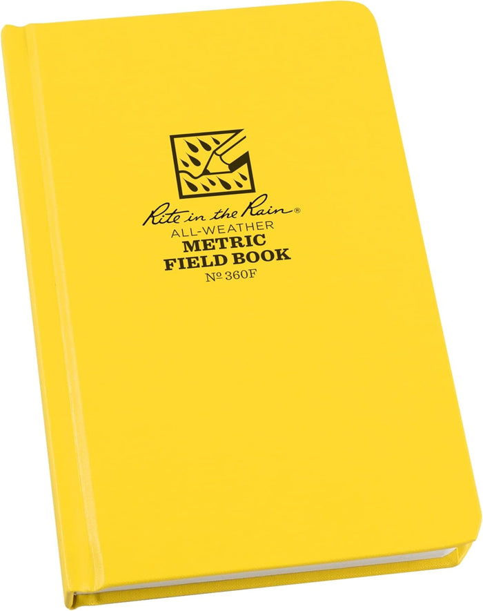 Rite in the Rain Weatherproof Hard Cover Notebook, 4.75" x 7.5", Green Cover, Universal Pattern (No. 970F)