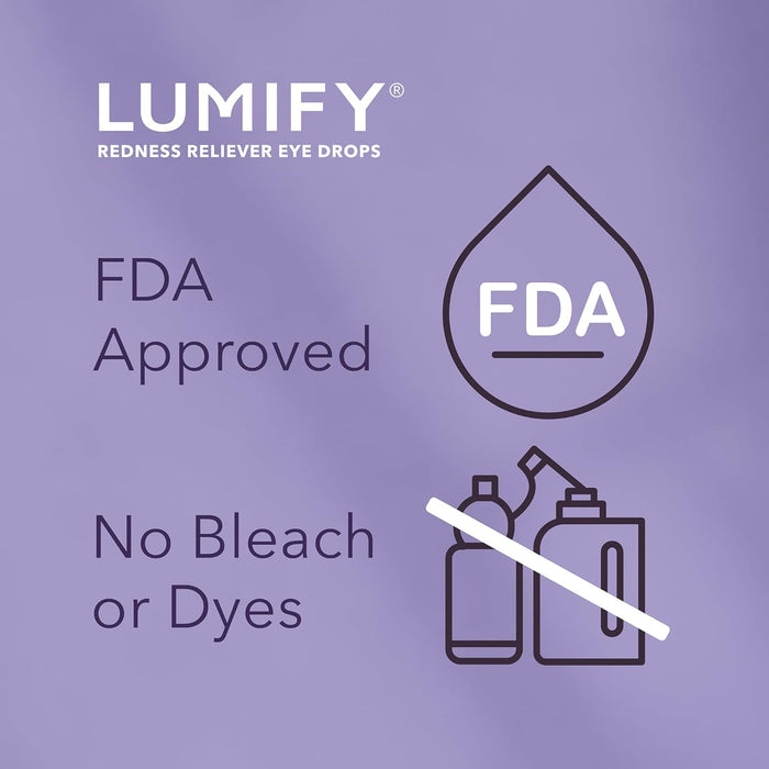 LUMIFY Redness Reliever Eye Drops, for Whiter & Brighter Looking Eyes, 0.08 Fl Oz (2.5 mL)