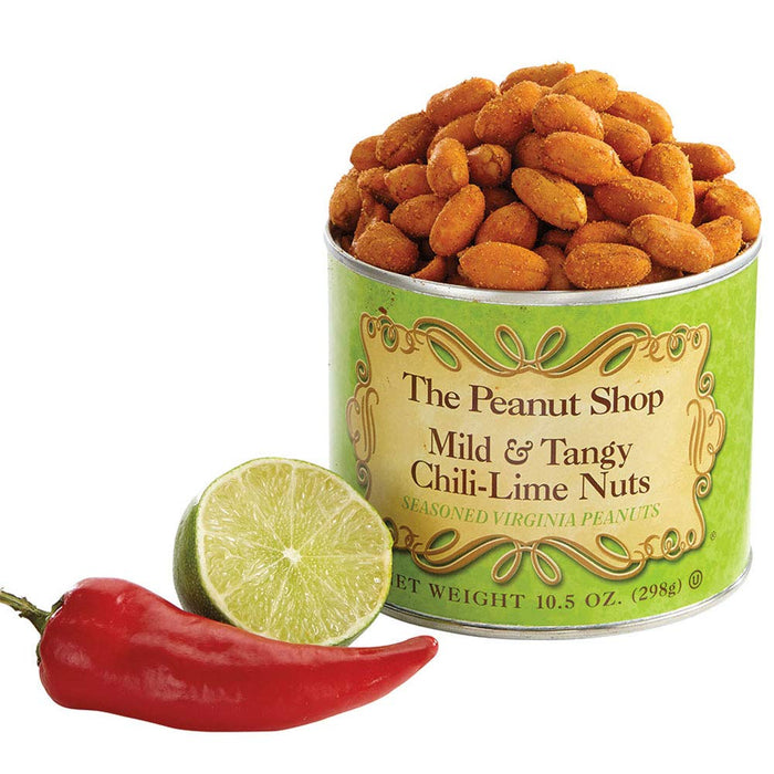 The Peanut Shop of Williamsburg Hot Habanero Chile Pepper Virginia Peanuts, Williamsburg Peanuts Store Gourmet Gift - 10.5 Oz Tin