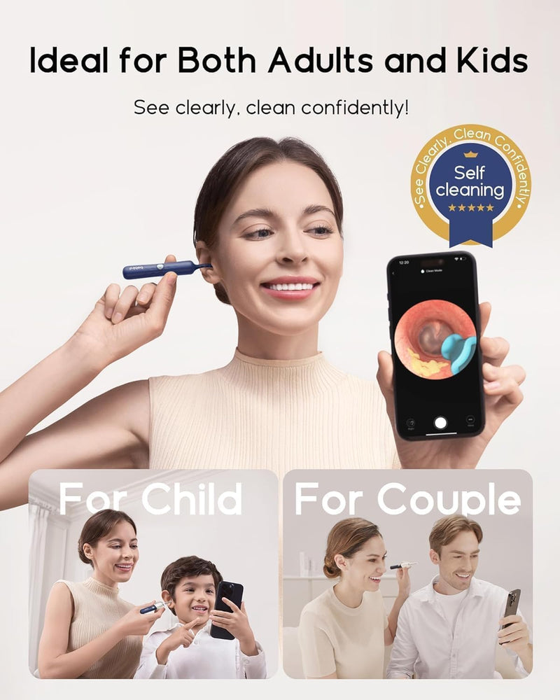 Bebird Earsight Plus D39R Ear Wax Removal Tool Camera, FSA HSA Eligible Items, Ear Cleaner with Flexible Ear Camera Otoscope, Visual Ear Pick Tweezers Wax Remover, Ear Cleaning Kit for Family