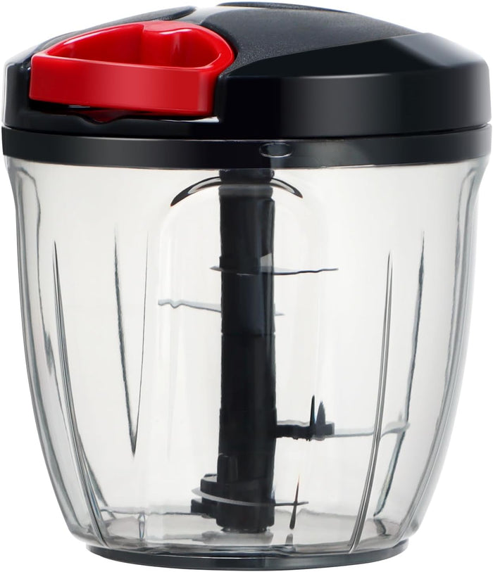 Ourokhome Manual Food Processor Vegetable Chopper, Portable Hand Pull String Garlic Mincer Onion Cutter for Veggies, Ginger, Fruits, Nuts, Herbs, etc., 500ml, Green