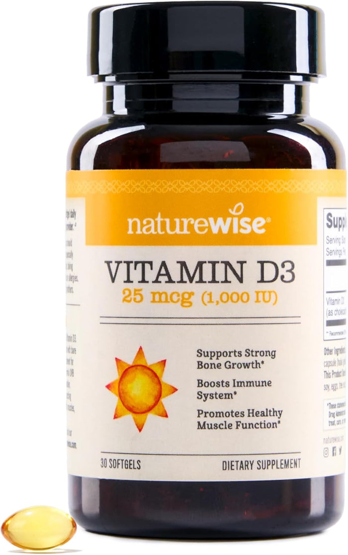 NatureWise Vitamin D3 5000iu (125 mcg) 1 Year Supply for Immune Support, Healthy Muscle Function, and Bone Health - Non-GMO, Gluten Free in Organic Extra Virgin Olive Oil, (Mini Softgel), 360 Count
