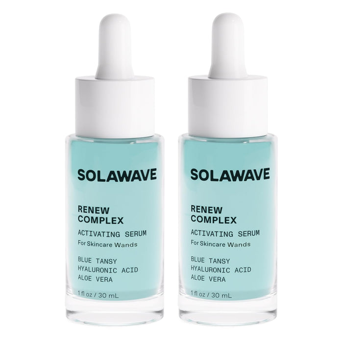 Solawave Renew Complex Red Light Therapy Activation Serum for Face & Neck | Pairs with LED Facial Wand Device | Hydrates & Plumps the Skin | Blue Tansy, Aloe Vera, Hyaluronic Acid (1 Oz)