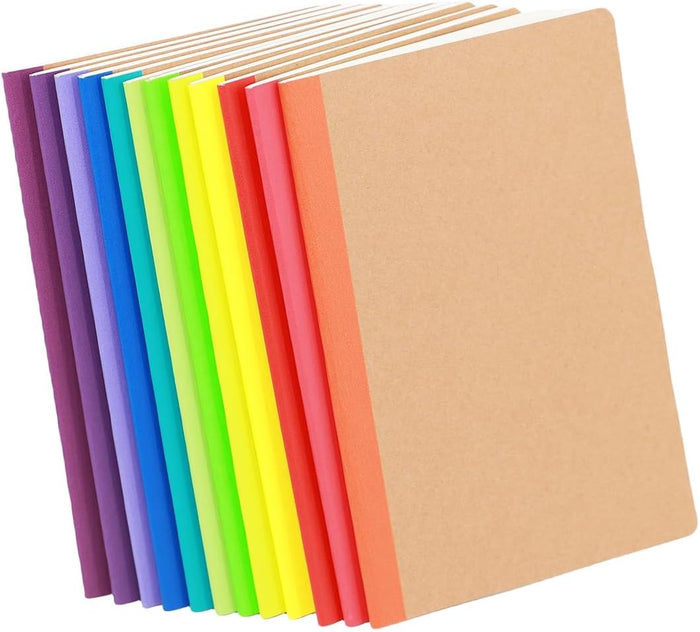24 Pack Kraft Notebooks, Journals in Bulk for Writing, Blank Paper Sketchbooks, 60 Pages Notebook, 8.3x5.5 Inch, A5 Size, Travel Journal Set, for Gifts, Students and Office Supplies