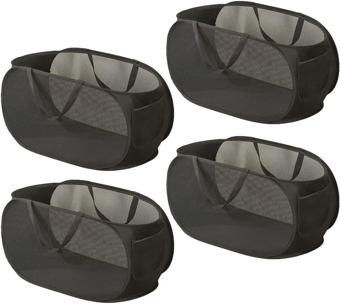 2 Pcs Mesh Popup Laundry Hamper, Opening Laundry Basket,Popup Laundry Basket with Durable Handles,Foldable Pop-up Mesh Hamper Dirty Clothes Basket for Clothes & Laundry-Home Organization