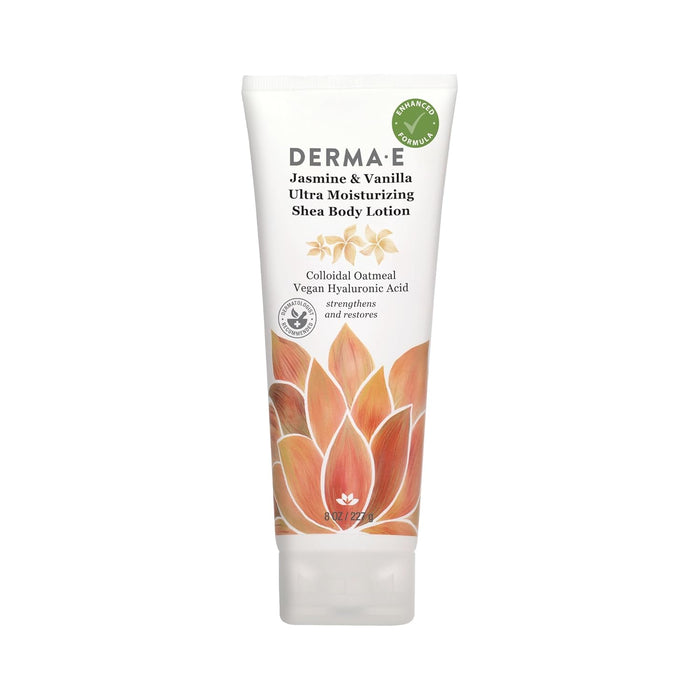Derma E Rosehip and Almond Anti-Aging Shea Body Lotion – Vegan Flora-Collagen, Retinol and Vitamin E Moisturizer for Dry Skin – Gently Scented Cruelty Free Moisturizing Cream, 8 oz