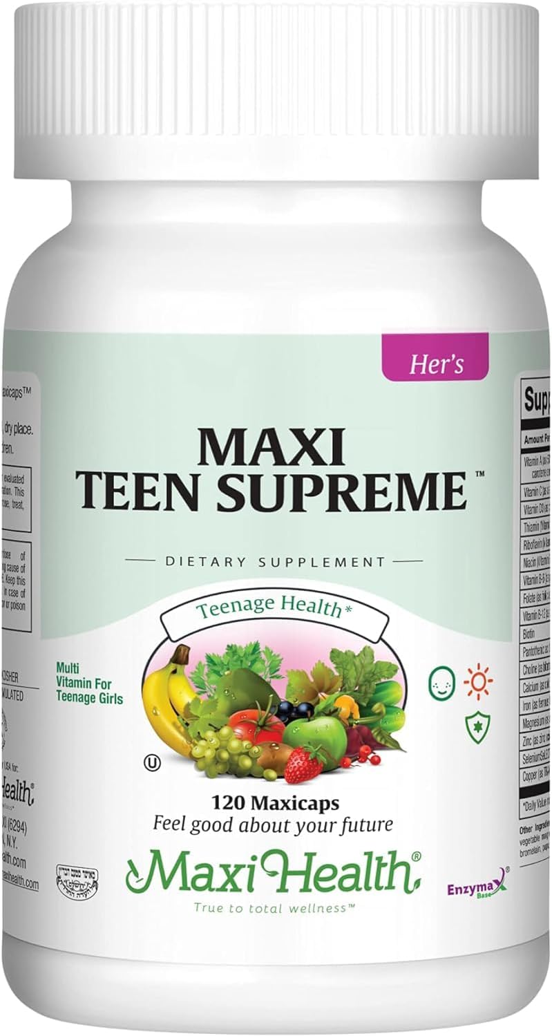 Teen Vitamins for Boys 12-17 - Teen Multivitamin Supreme with D3, Iron, Calcium, Biotin, Digestive Enzymes – Teenager Boy Multi Vitamins for Energy, Brain & Mood Support – 60 Count