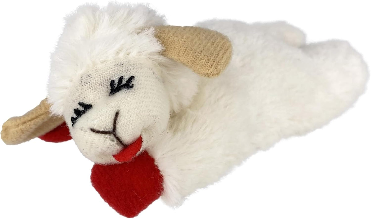 Multipet Mini Lamb Chop Officially Licensed, Plush, Squeak Pet Toy (White, 10')