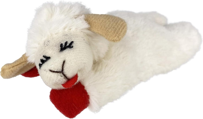 Multipet Mini Lamb Chop Officially Licensed, Plush, Squeak Pet Toy (White, 10')