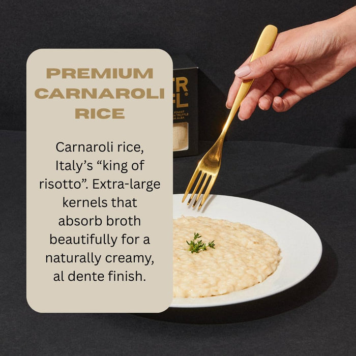 TRFL - White Truffle Risotto Kit, Risotto Rice Mix Crafted in Alba, Italy, Gourmet Food with Carnaroli Rice & Italian Seasoning with Real White Truffle Powder Blend, 4 Servings, 10.92 oz (310 g)