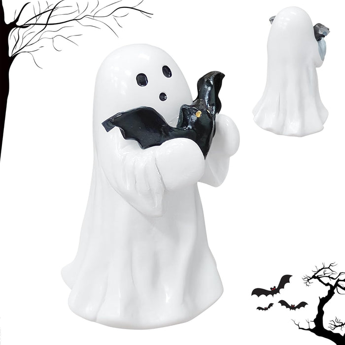 Halloween Ghost Figurine-Spooky & Cute Ghost Statue for Home, Desk, Party Decor | Funny Middle Finger Halloween Decorations Indoor