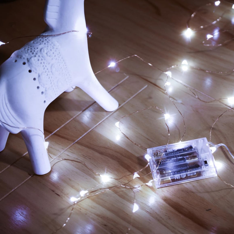 Led Fairy Lights Battery Operated, 1 Pack Mini Battery Powered Copper Wire Starry Fairy Lights for Bedroom, Christmas, Parties, Wedding, Centerpiece, Decoration (5m/16ft Warm White)