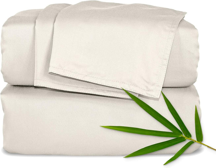 Pure Bamboo Queen Sheets, Genuine 100% Organic Viscose Derived from Bamboo Bed Sheet Set, Luxuriously Soft & Cooling, Double Stitching, 2 Year Quality Promise (Queen, Sterling Blue)