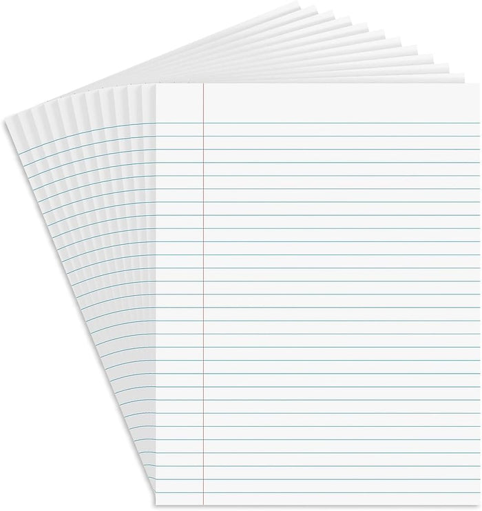 Staples Wide Ruled Legal Notepads - 8.5x11, Top-Bound, Perforated, 50 Sheets, Pack of 12 for Writing and Note Taking