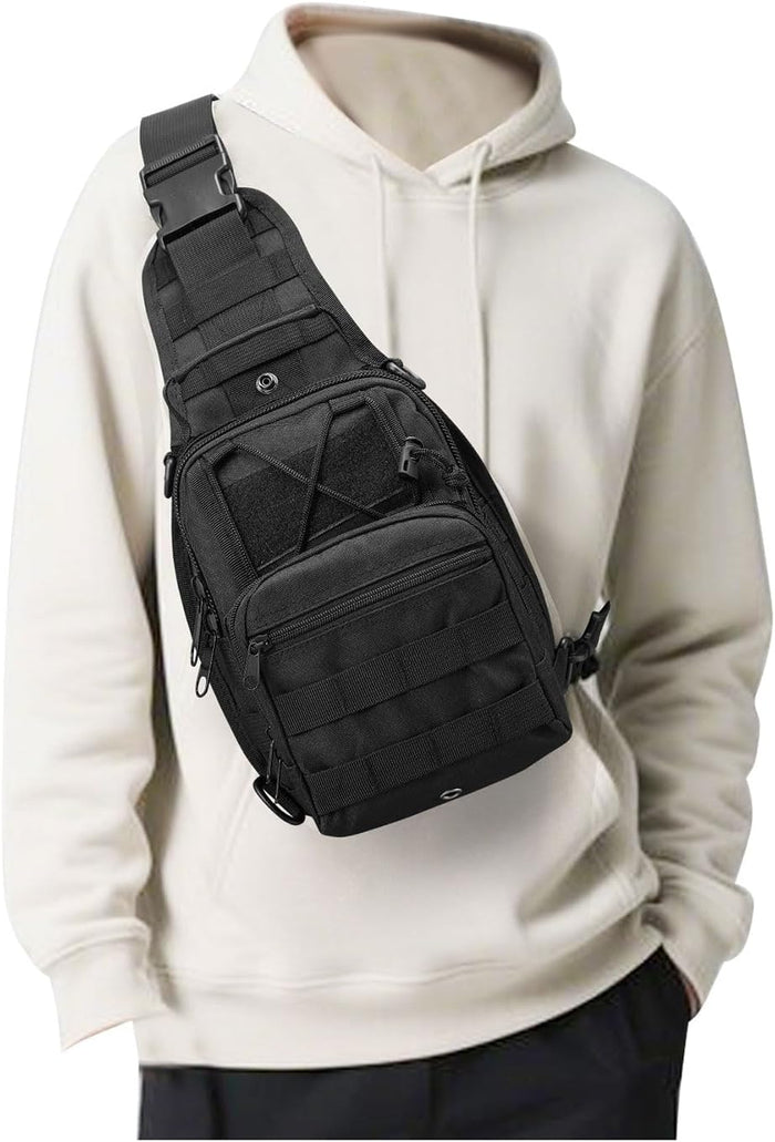 SEAFEW Tactical Backpack for Men, Waterproof Military Sport Bag Pack Crossbody Sling Backpack Tactical Bag for Every Day Carry, Green