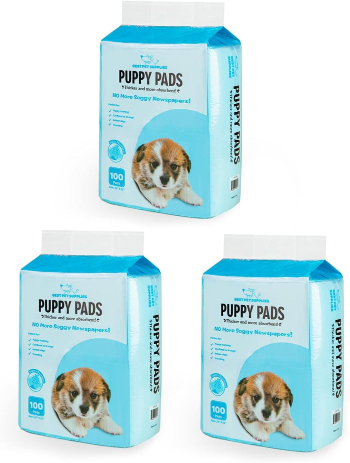 Best Pet Supplies XL Puppy Pads 100 Count - Super Absorbent Dog Training Pads, Quick-Dry, Odor Control, Disposable Pee Pads, Leak-Proof Wee Wee Pads for Indoor Dogs – Baby Blue XL, 100 Pack