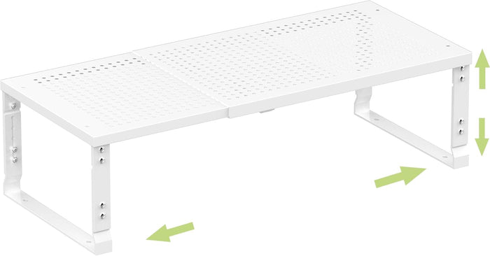 Heavy-Duty Adjustable Metal Shelf Organizer - Expandable & Stackable Pantry Storage Rack for Kitchen, Bathroom, RV, Cabinets(3 Packs/White,Medium)