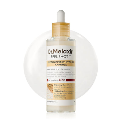 Dr.Melaxin Peel Shot Glow Rice Peeling Ampoule 80ml Daily Soft Exfoliating Face and Body Scrub Dead Skin Cells Blackhead Remover for All Skin Types korean skin care