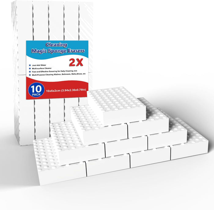 Magic Sponge Erasers, 100 Pack 2X Density Stronger Melamine Sponge Foam Pads, Multi-Functional Household Cleaning Cleaner for Kitchen, Bathroom, Bathtub, Sink, Wall Cleaner