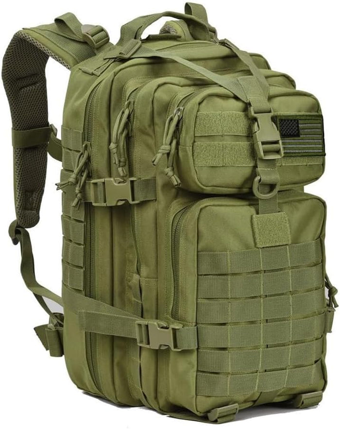 REEBOW GEAR Military Tactical Backpack for Men Large 34L Army 3 Day Assault Pack Molle Bag Backpacks (34L, Black)