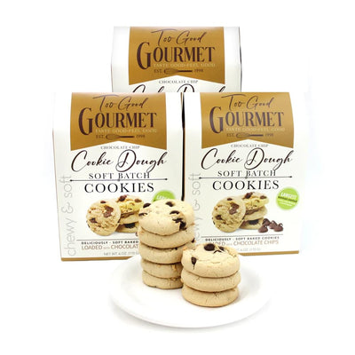 Chocolate Chip Cookie Dough Batter Cookies by Too Good Gourmet, 3-Pack, Soft & Chewy Small Batch Cookies, Premium Treats for Parties, Gifts, Snacks