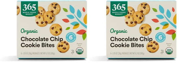 365 by Whole Foods Market, Organic Chocolate Chip Cookie Bites, 6.3 Ounce (Pack of 2)