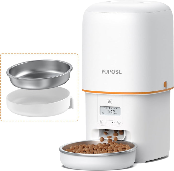 Automatic Cat Feeders - 2L Cat Food Dispenser Easy to Use, Timed Automatic Pet Feeder with Over 180-day Battery Life, 1-6 Meals Dry Food Programmable Portion Control Also for Dogs