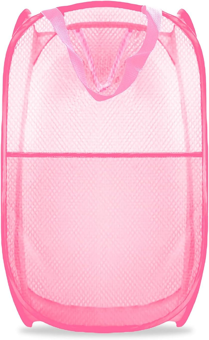 Collapsible Pop Up Laundry Hamper, Mesh Foldable Laundry Basket, Extra Large - 28" x 16" x 16" (Blue)