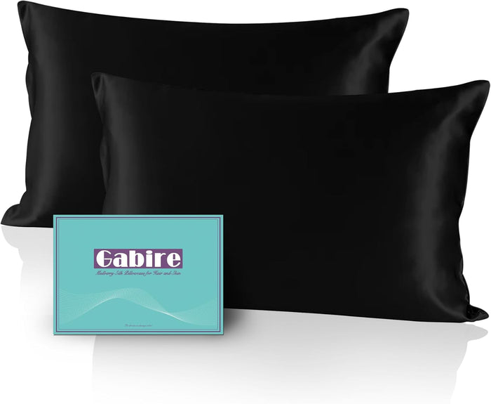 Mulberry Silk Pillowcase for Hair and Skin Prevent Acne Pillow Cases Both Sides Real Silk Pillowcases Organic Silk Pillowcase with Hidden Zipper, White, King (20"×36")