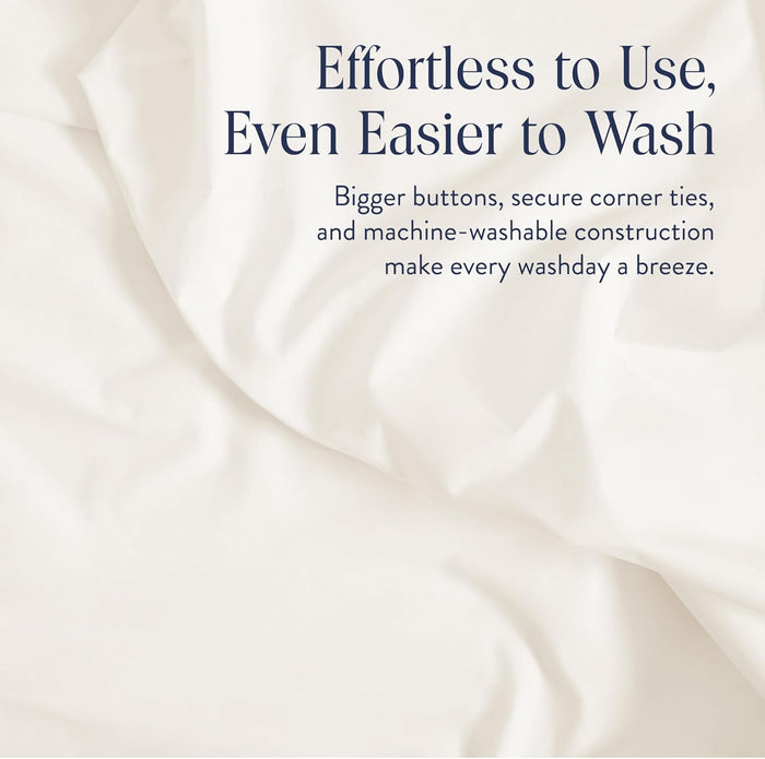 Brooklinen Luxury Percale Duvet Cover – 100% Cotton, Cool, Crisp, Extra-Long Corner Ties, Button Closure, Soft & Breathable – Machine Washable, Duvet Cover Full/Queen Bed Sizes (Cream)