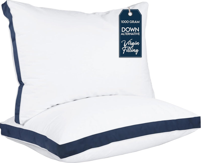 Utopia Bedding Bed Pillows for Sleeping Queen Size (White), Set of 2, Cooling Hotel Quality, Gusseted Pillow for Back, Stomach or Side Sleepers